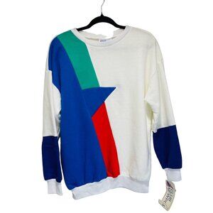 NWT Vintage Club Newport Y2K 1990s Color Block Sweatshirt Women's Size M